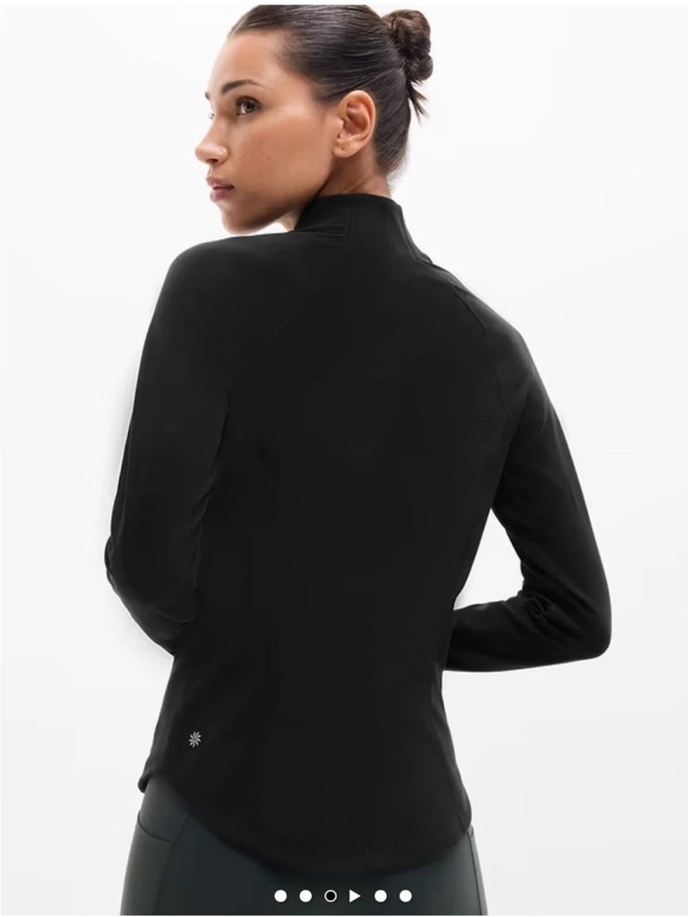 Athleta Black Mock Neck Long-Sleeve Top